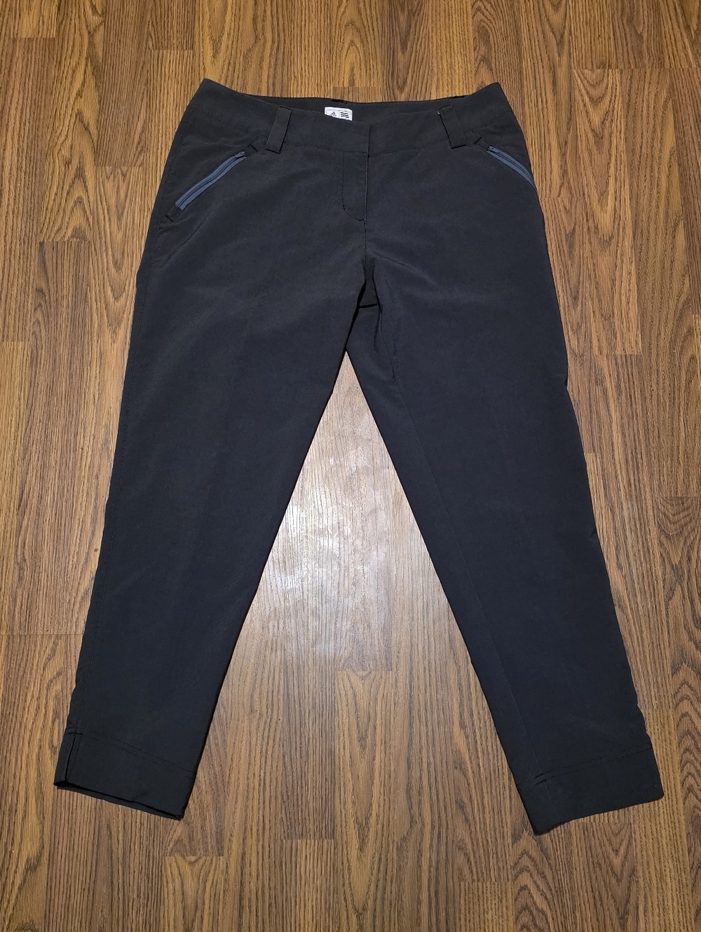Adidas Womens Size 8 Black Stripe Stretch Golf Pants Ankle Length Performance